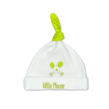 Бебешка шапка с възел от 100% органичен памук "Little Mouse" | For Babies™