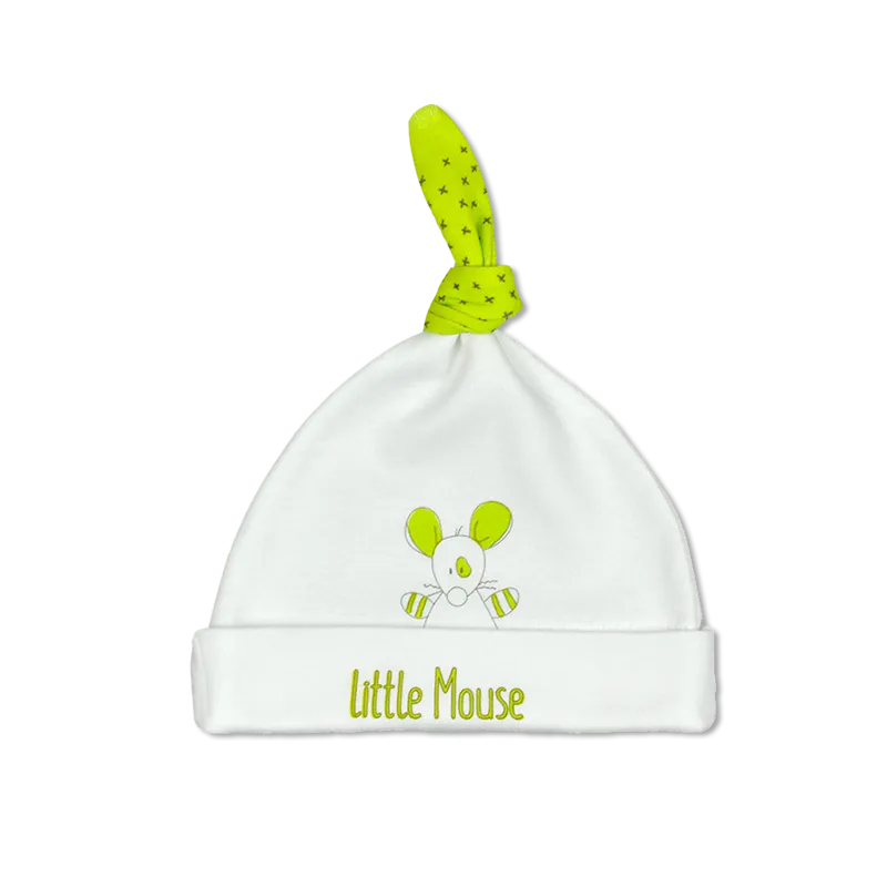 Бебешка шапка с възел от 100% органичен памук "Little Mouse" | For Babies™